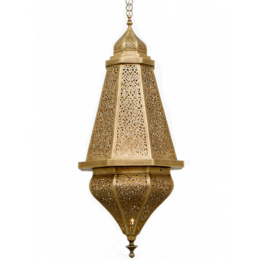 Brass Octagonal Moroccan Pendant Lantern