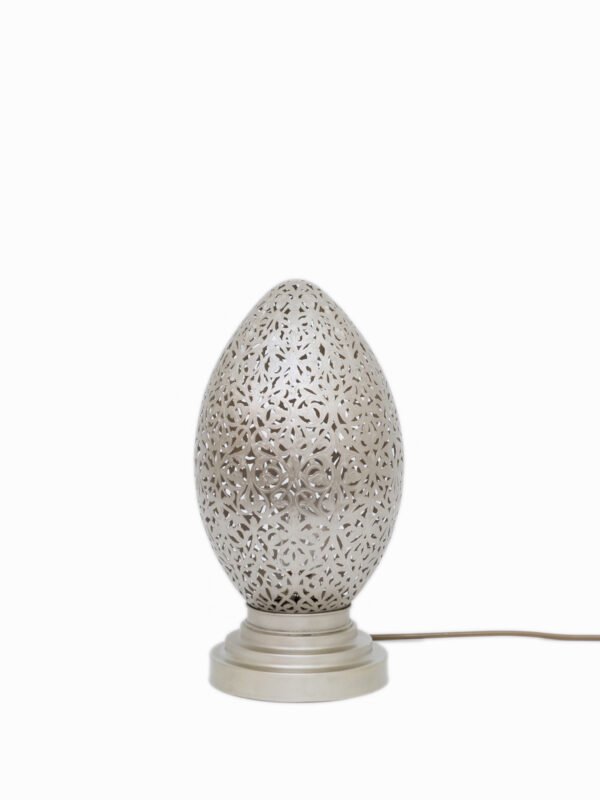 EGG Table Lamp, Silver