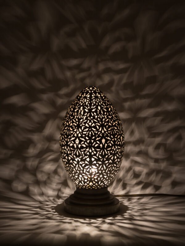 EGG Table Lamp, Silver