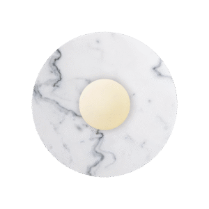 White Marble Disc Wall Sconce – Maria